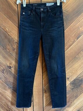 AG Isabelle High Rise Straight Crop Indigo Blue Jeans 26